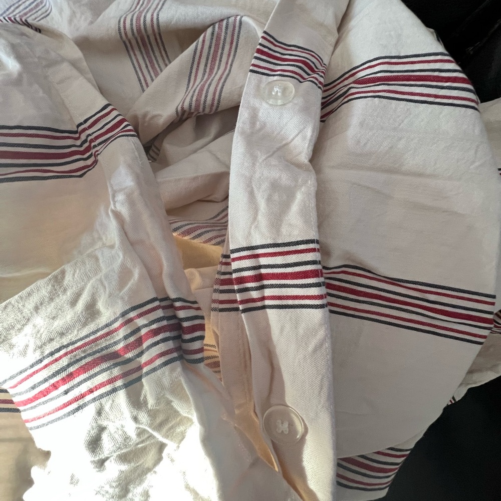 Pottery Barn Red and Black Striped Duvet Cover With Euro Shams - Picture 5 of 9